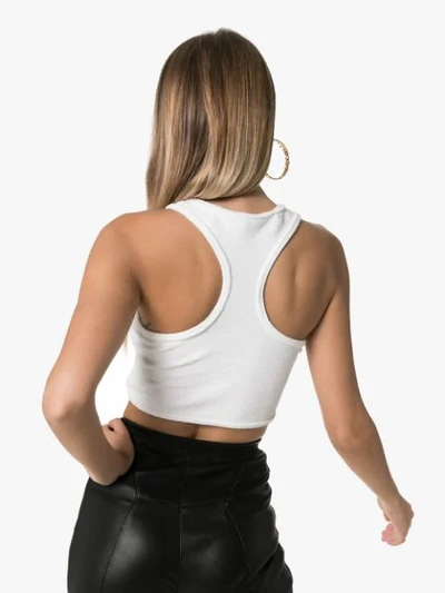Shop Off-white Racer-back Crop Top In White