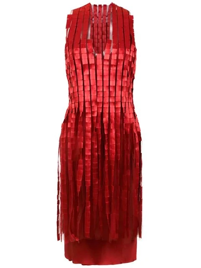 Shop Gloria Coelho Apliqué Dress In Red