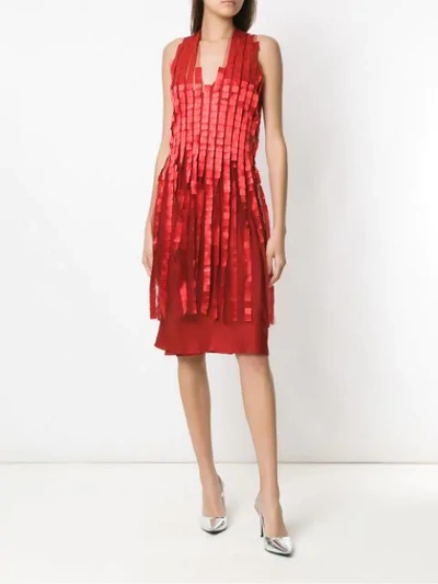 Shop Gloria Coelho Apliqué Dress In Red
