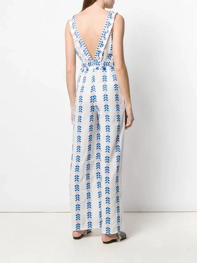 Shop Dodo Bar Or Printed Wide Leg Jumpsuit In White