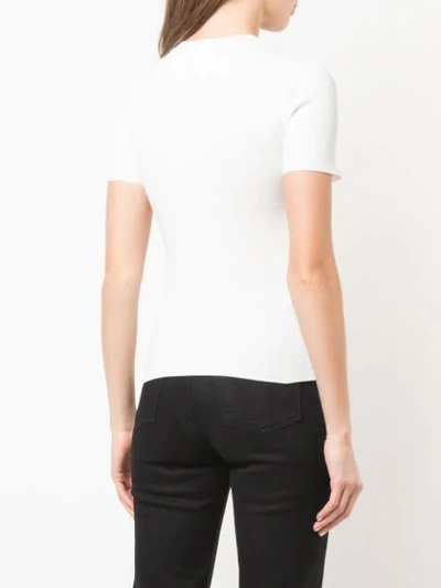 Shop Helmut Lang Short Sleeved Jumper In White