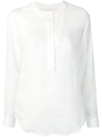 TELA SHEER BUTTON-UP BLOUSE - 白色