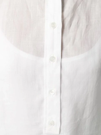 TELA SHEER BUTTON-UP BLOUSE - 白色