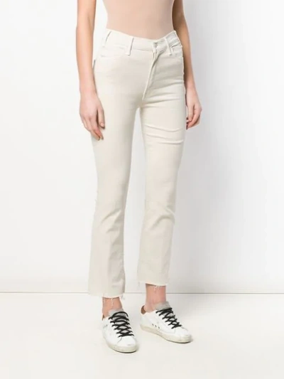 Shop Mother Cropped Bootcut Trousers In Neutrals