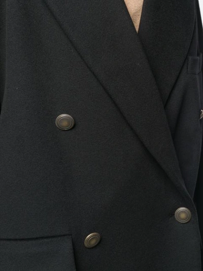 Shop Alberto Biani Double Breasted Oversized Coat In Black