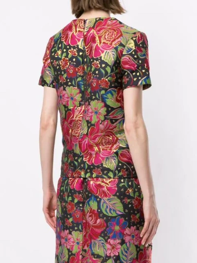Shop Manish Arora Short-sleeved Floral Top In Multicolour