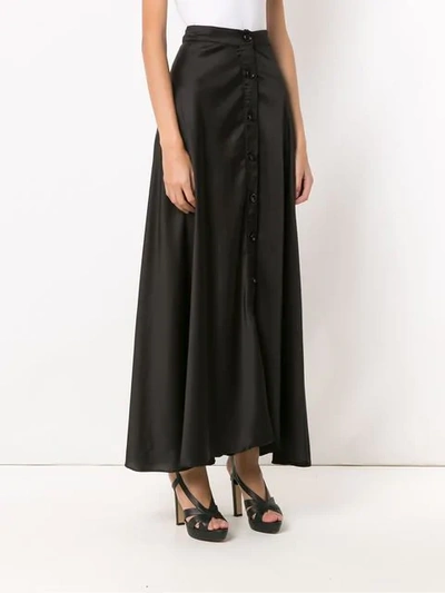 Shop Amir Slama Silk Long Skirt In Black