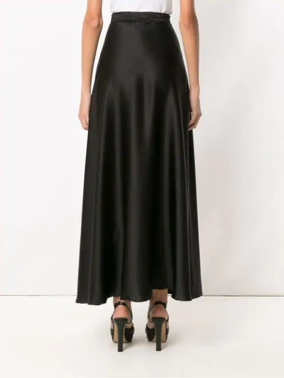 Shop Amir Slama Silk Long Skirt In Black