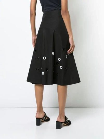 Shop Derek Lam Embroidered Flare Skirt - Black