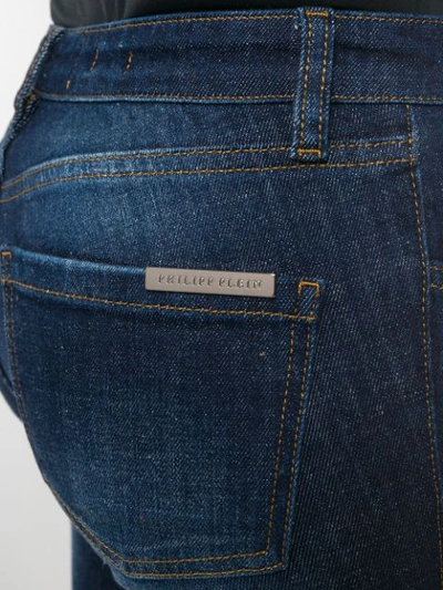 Shop Philipp Plein Distressed Raw Edge Tassel Hem Jeans In Blue