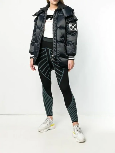 Shop Off-white Active Knitted Leggings In Black