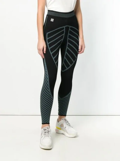 Shop Off-white Active Knitted Leggings In Black