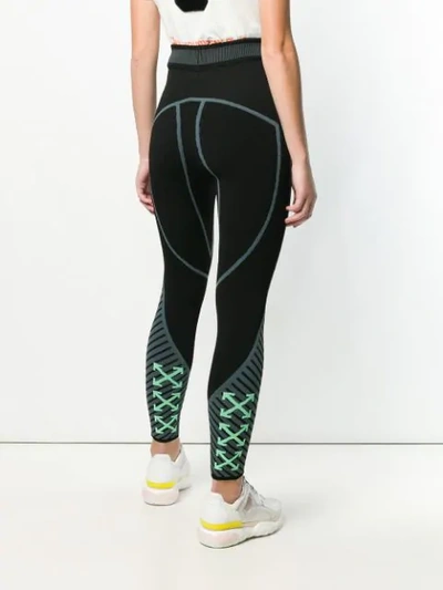Shop Off-white Active Knitted Leggings In Black