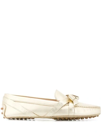 Shop Tod's Gommino Driving Shoes In Gold