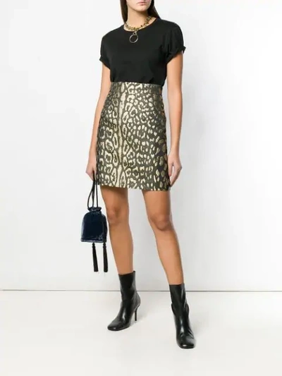 Dolce & Gabbana Leopard-print High-rise Jacquard Mini Skirt In Black
