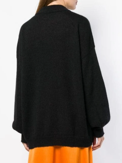 Shop Fine Edge Oversized Turtleneck Sweater In Black