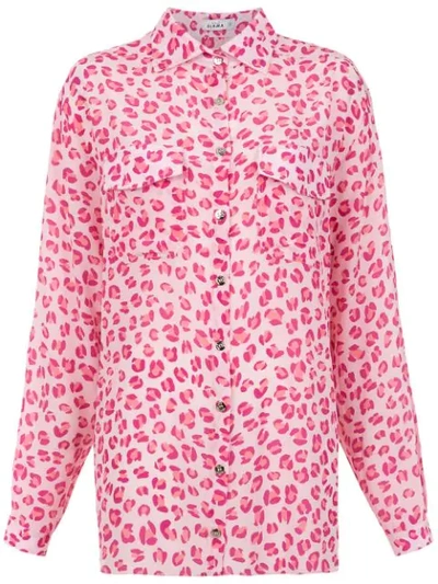Shop Amir Slama Jaguar Silk Shirt In Pink