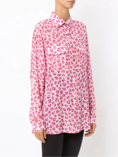 Shop Amir Slama Jaguar Silk Shirt In Pink