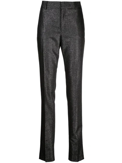 Shop Saint Laurent Mid-rise Straight Trousers In Black