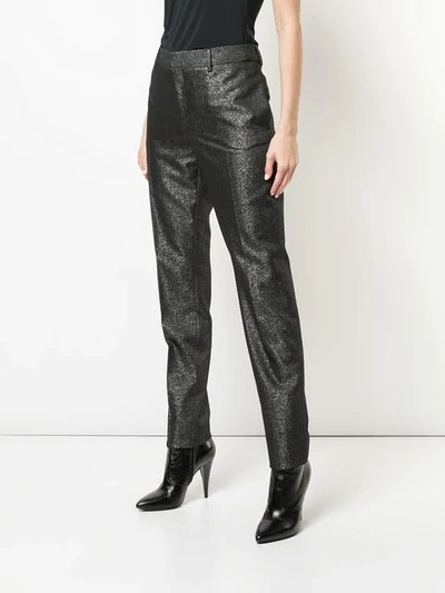 Shop Saint Laurent Mid-rise Straight Trousers In Black