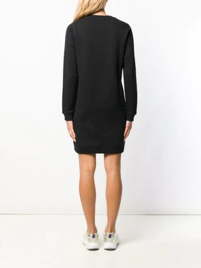 Shop Kenzo Eye Embroidered Sweatshirt Dress In Black