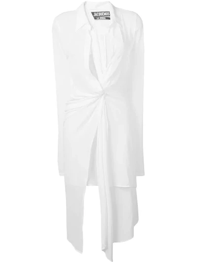 Shop Jacquemus 'bellagio' Midikleid - Weiss In White