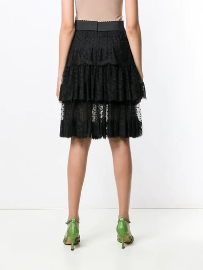 Shop Dolce & Gabbana Sheer Frilled Skirt In Black
