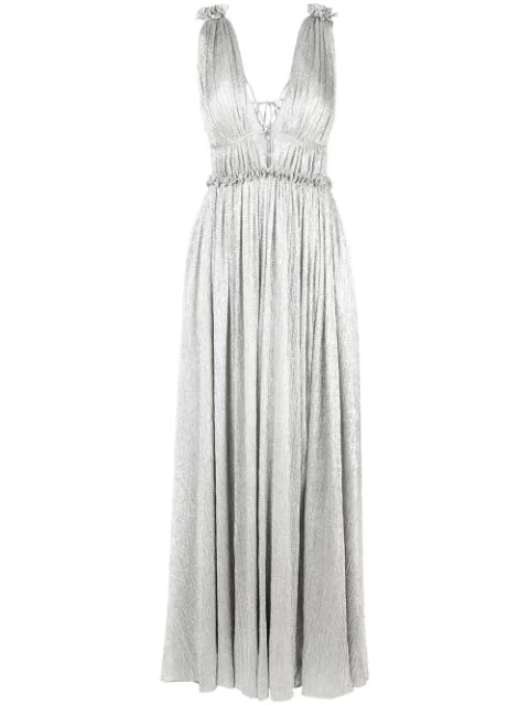 silver plisse dress
