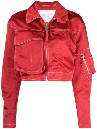 Shop Alyx 1017  9sm Cropped Multi-pocket Jacket - Red