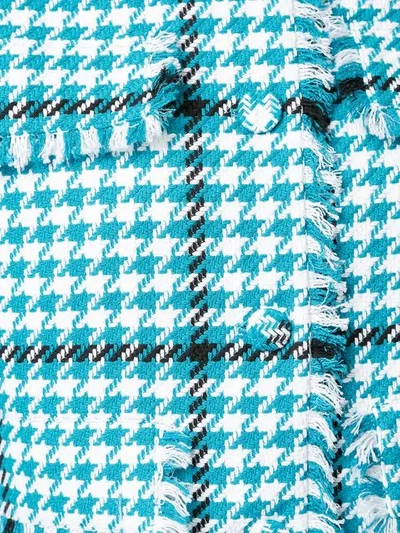 Shop Msgm Houndstooth Pattern Jacket In Blue