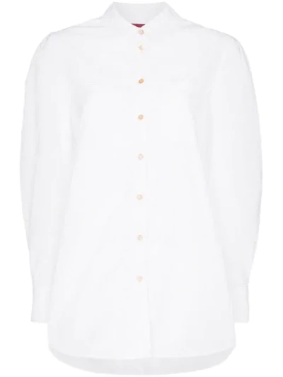 Shop Sies Marjan Evon Crinkled Poplin Shirt In White