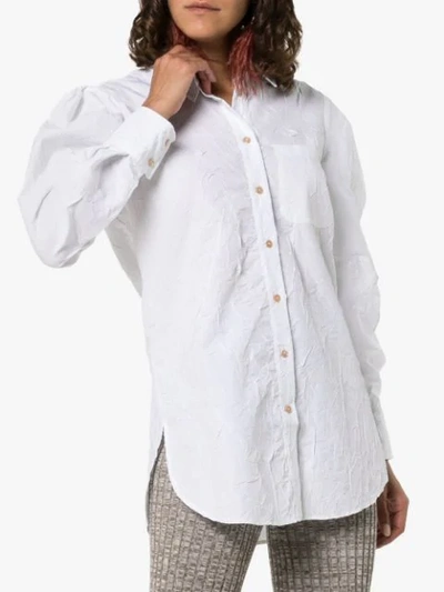 Shop Sies Marjan Evon Crinkled Poplin Shirt In White