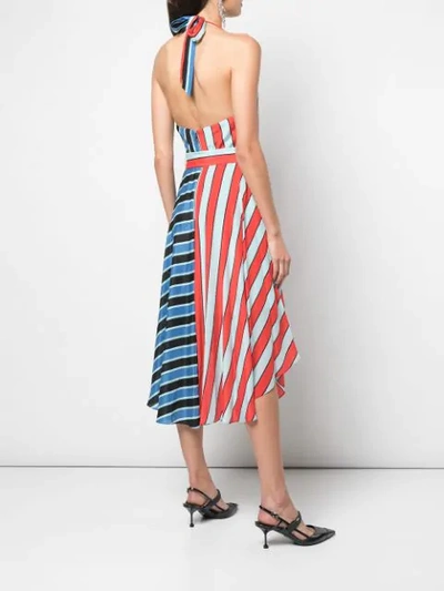 ALICE+OLIVIA STRIPED WRAP DRESS - 红色