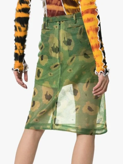 Shop Asai Ghost Camo Print Pencil Skirt In Green