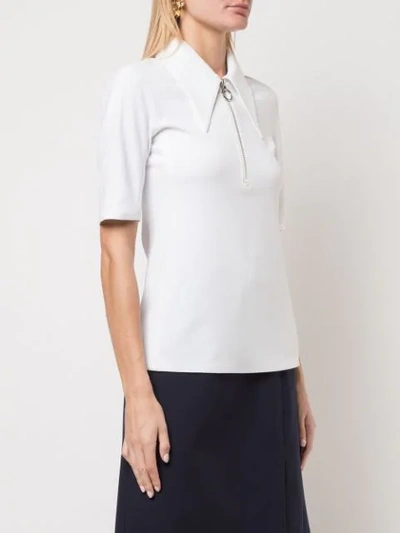 Shop Tibi Structured Crepe Top In White