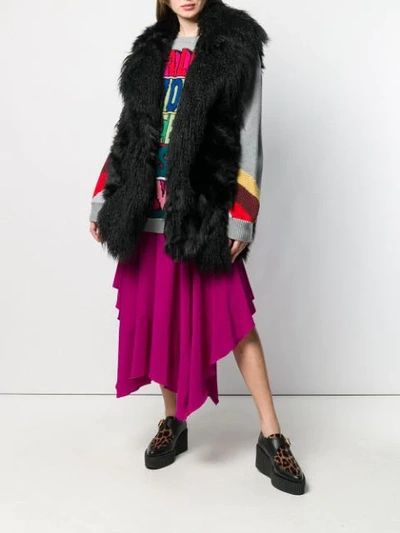 Shop Stella Mccartney Shaggy Gilet In Black