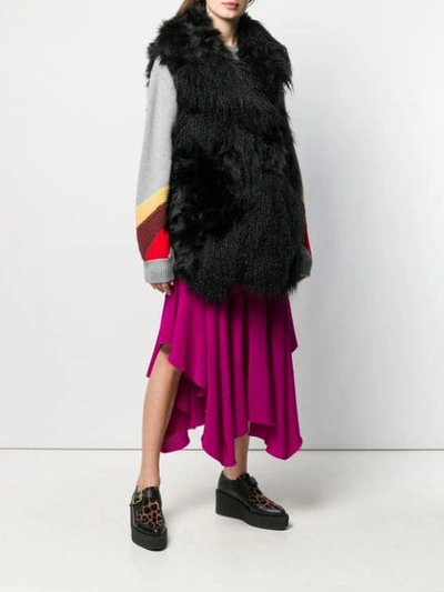 Shop Stella Mccartney Shaggy Gilet In Black