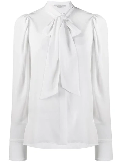 Shop Stella Mccartney Pussy Bow Silk Blouse In White