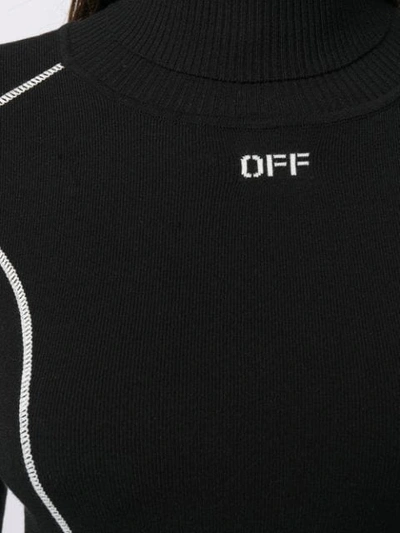 Shop Off-white Logo Knitted Dress In Black