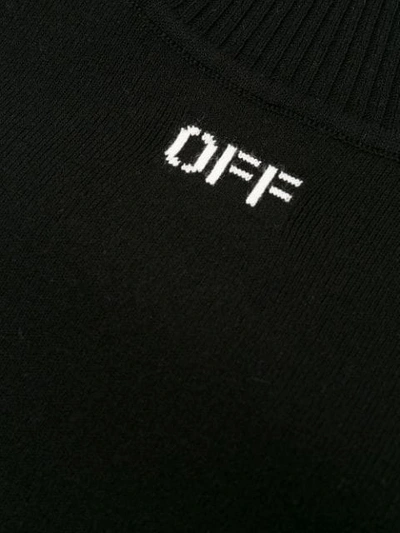 Shop Off-white Logo Knitted Dress In Black