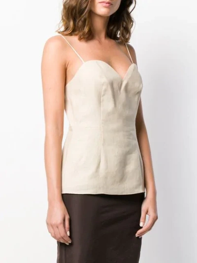 Shop Theory Sweetheart Neck Top - Neutrals