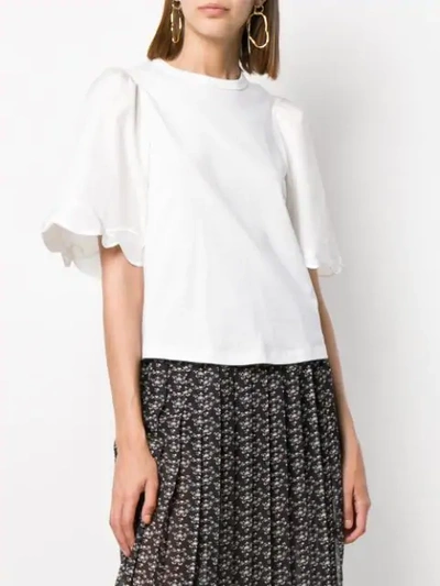 Shop See By Chloé Flared Sleeves T-shirt In White