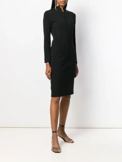 Pre-owned Alaïa '2000s Piped Seam Dress In Black