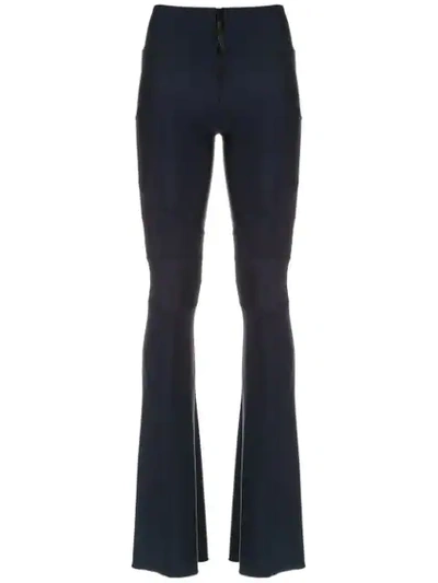 Shop Andrea Bogosian Zipped Flared Pants In Blue