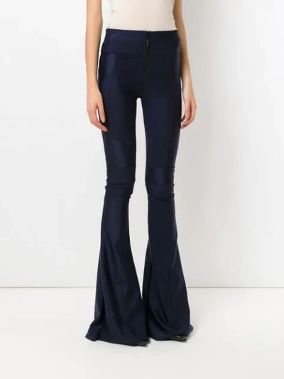 Shop Andrea Bogosian Zipped Flared Pants In Blue