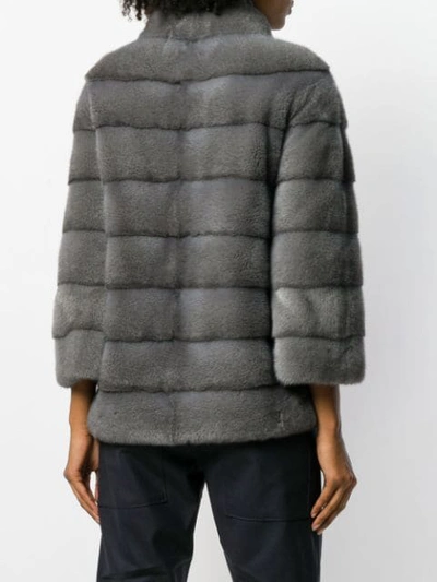 Shop Cara Mila Alexandra Zipped Jacket In Grey