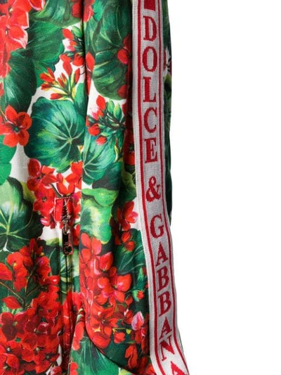 Shop Dolce & Gabbana Floral Print Bomber Jacket In Green