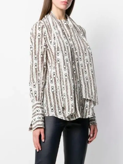 Shop Ferragamo Chain Print Shirt In Neutrals