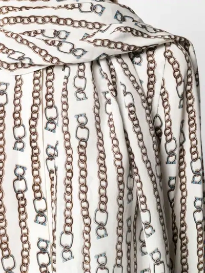 Shop Ferragamo Chain Print Shirt In Neutrals