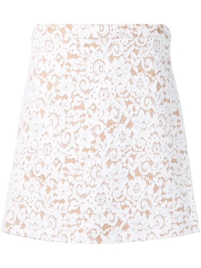 Shop Michael Michael Kors Lace A-line Skirt In White